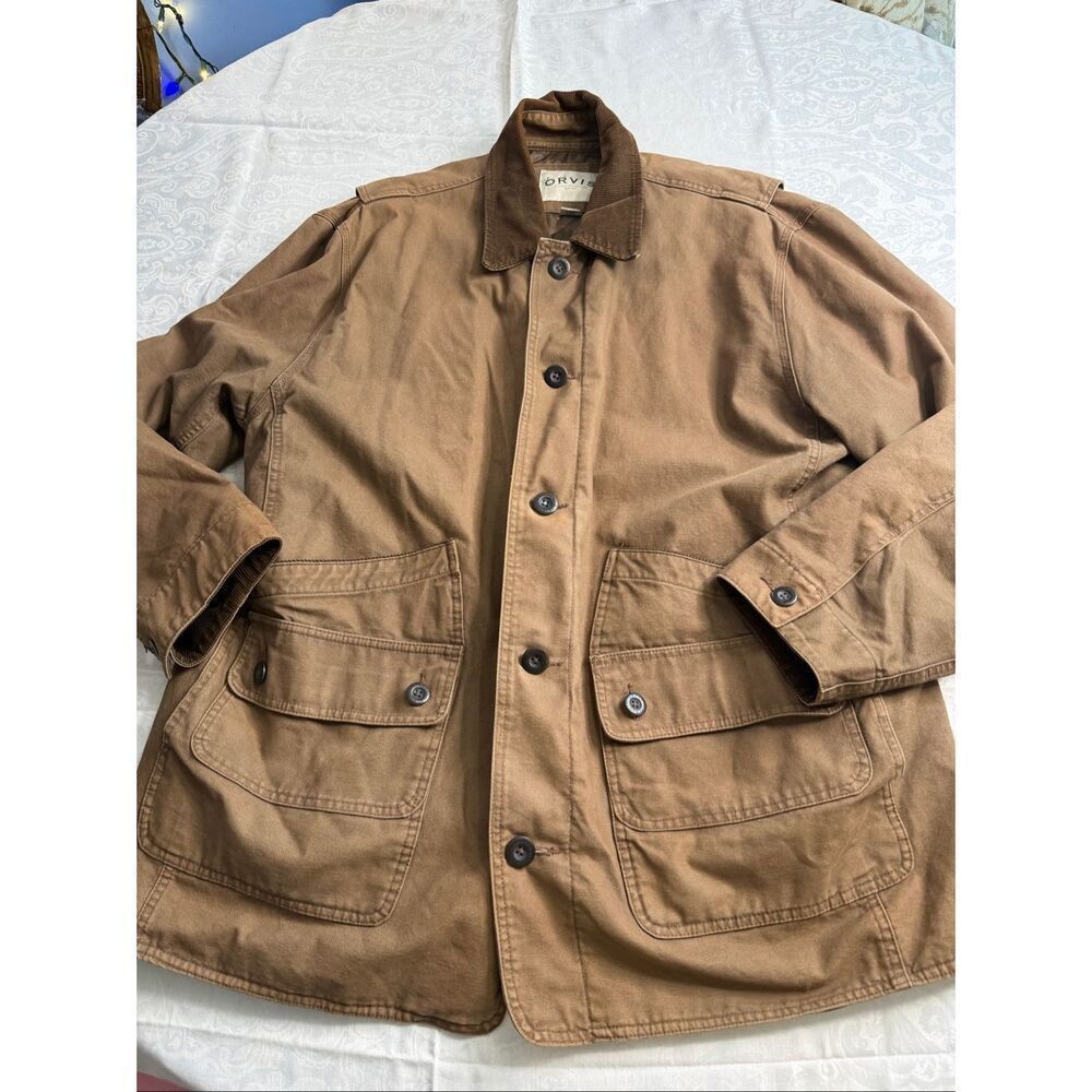 Orvis Classic Collection Field Coat Brown Barn Quilted Hunting Jacket Size XXL